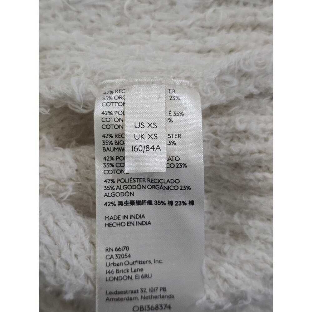 Free People We The Free Theo Cropped V Neck Sweater Ivory Knit Womens XS - Picture 11 of 13
